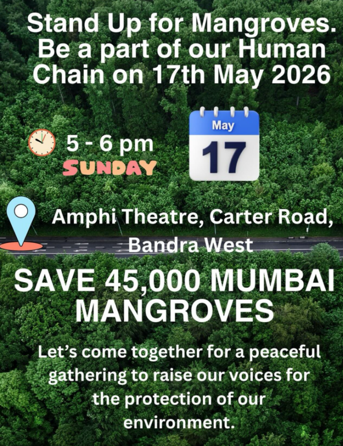 Human Chain To Save Mangroves in Mumbai on 17th May 2026