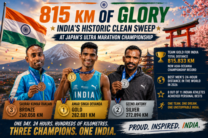 815 KM of Non Stop Running Brought Glory to India